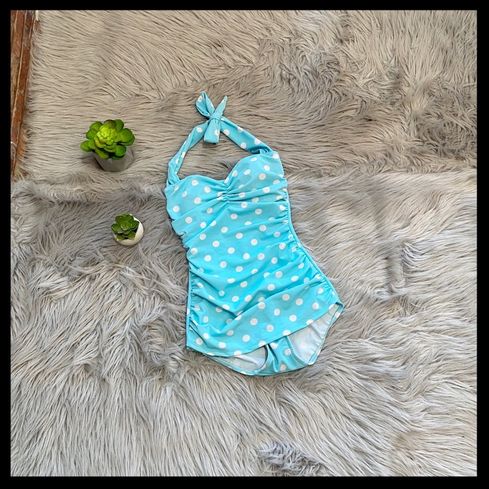NWT Modcloth Esther Williams Polka Dot Swimsuit - Picture 2 of 5